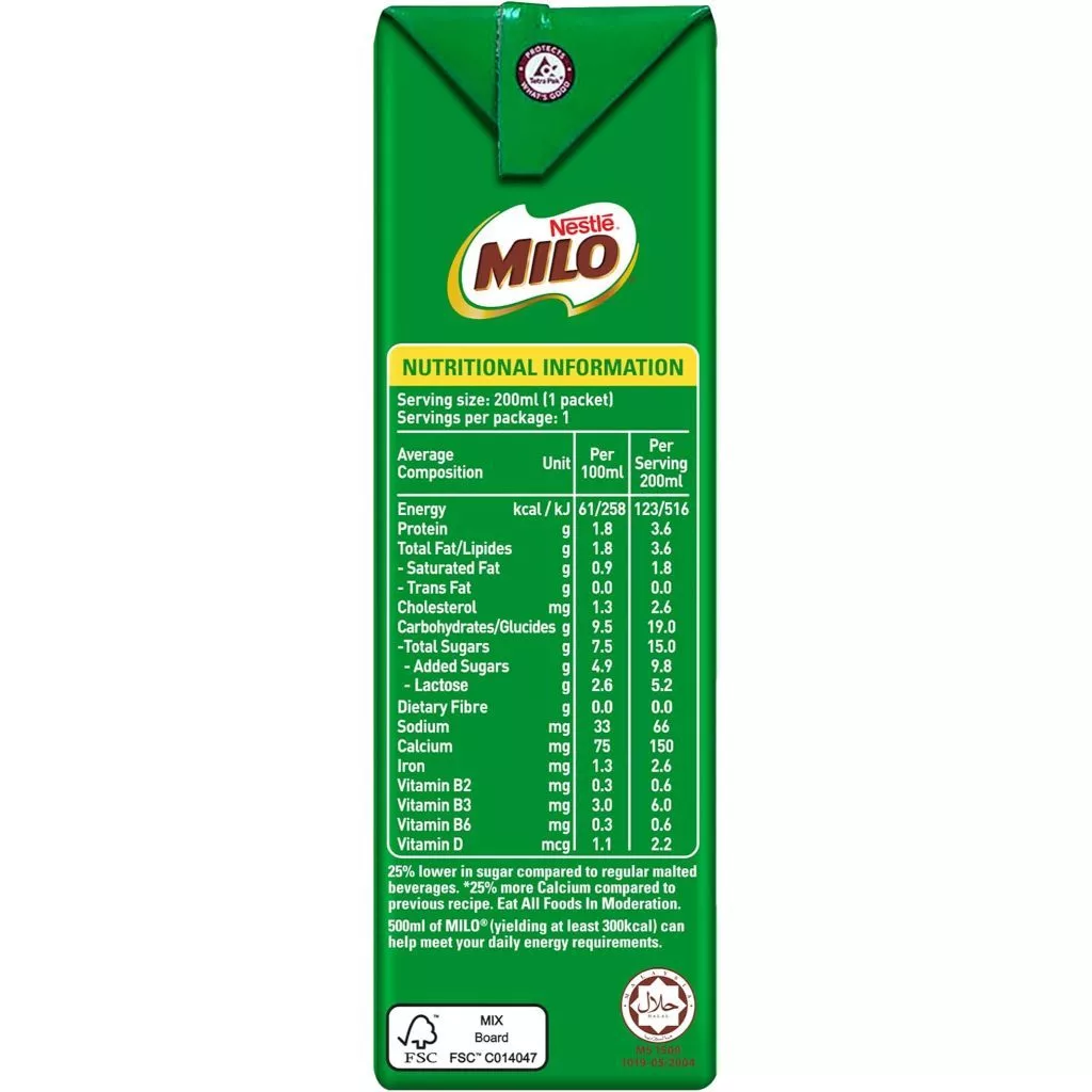MILO UHT Chocolate Malted Milk Original Packet Drink (24x200ml) - Image 5